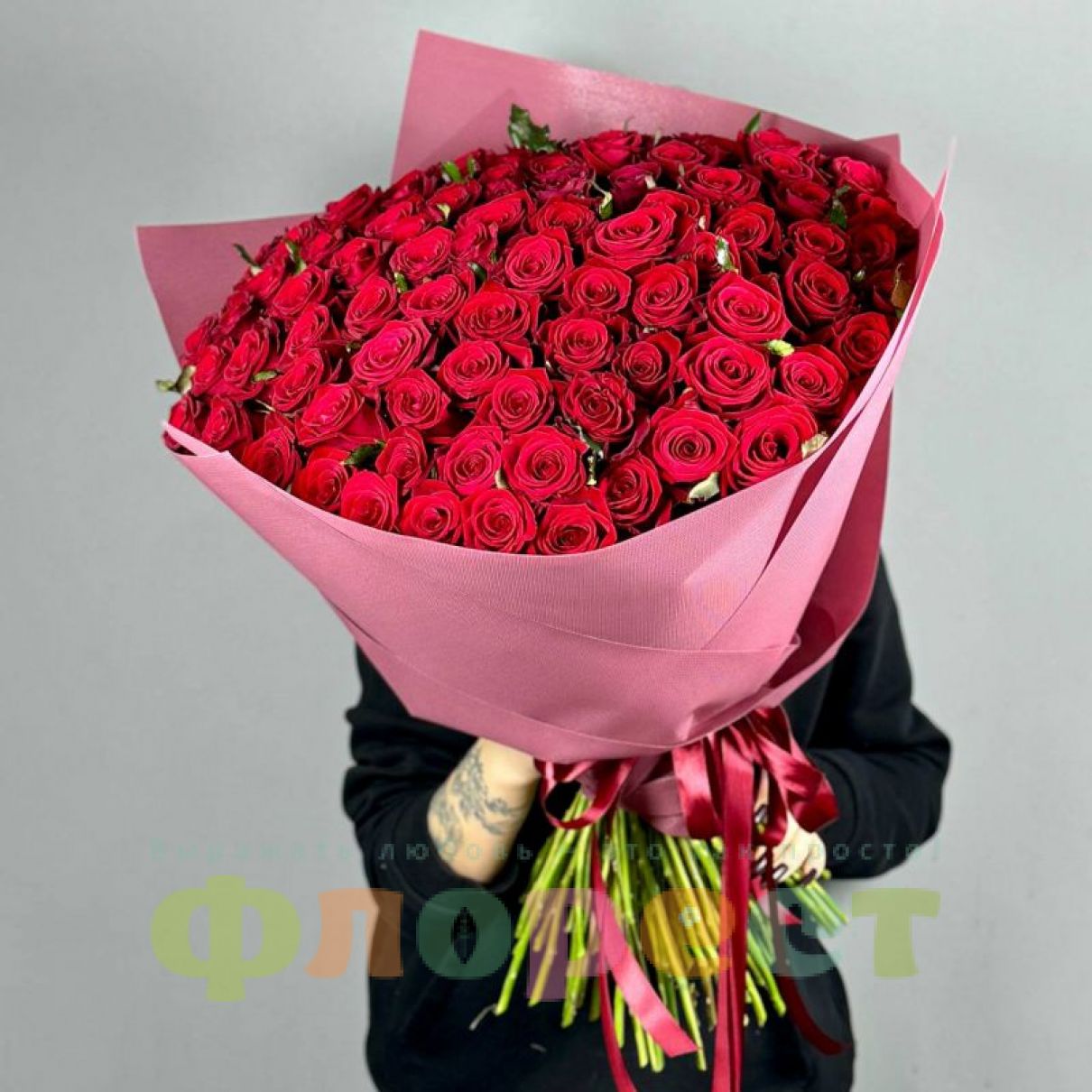 Букет 101 червона троянда
