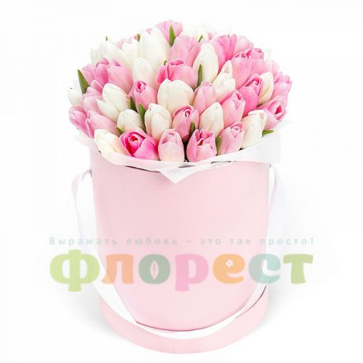 Коробка цветов "Нежность тюльпанов"