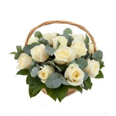 Корзина "Белые розы "